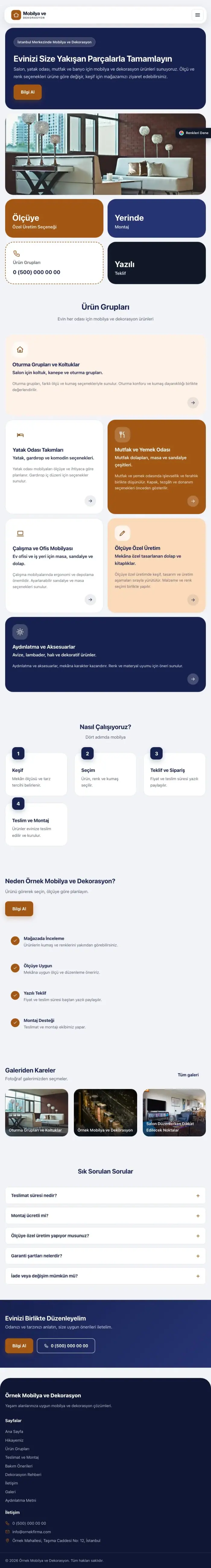 Mozaik Lacivert Turuncu – Mobilya ve Dekorasyon Web Sitesi tablet görünümü