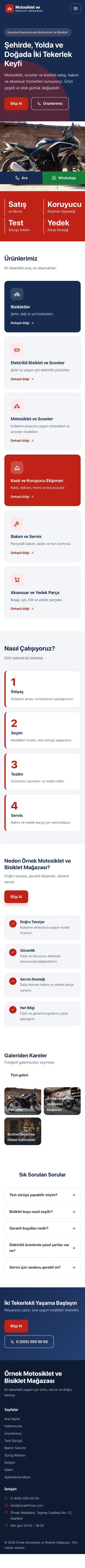 Blok Mavi Kırmızı – Motosiklet ve Bisiklet Web Sitesi mobil görünümü