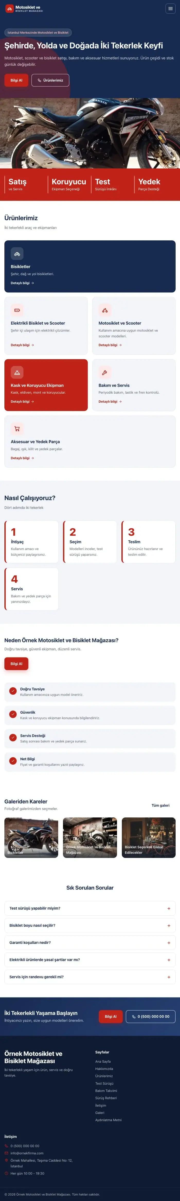Blok Mavi Kırmızı – Motosiklet ve Bisiklet Web Sitesi tablet görünümü
