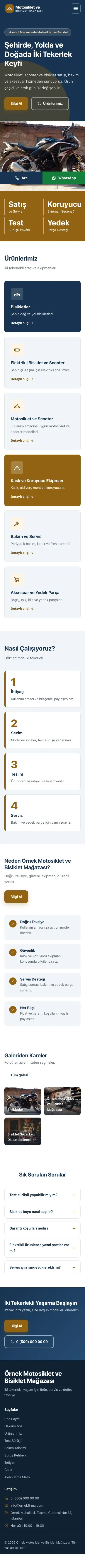 Blok Mavi Turuncu – Motosiklet ve Bisiklet Web Sitesi mobil görünümü