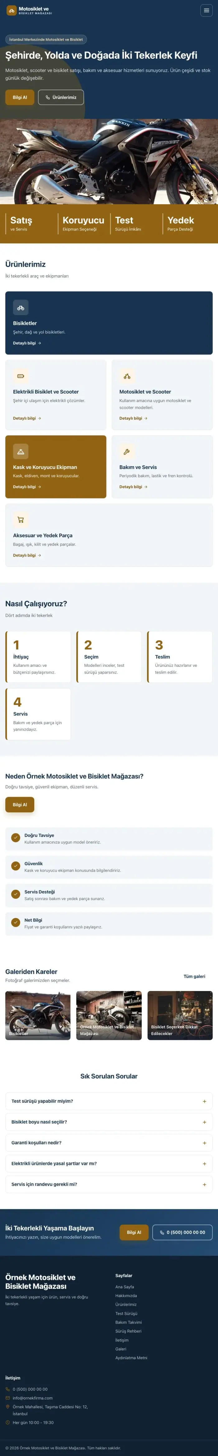 Blok Mavi Turuncu – Motosiklet ve Bisiklet Web Sitesi tablet görünümü
