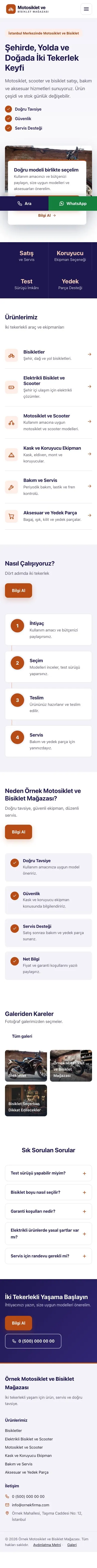 Bölünmüş Lacivert Turuncu – Motosiklet ve Bisiklet Web Sitesi mobil görünümü