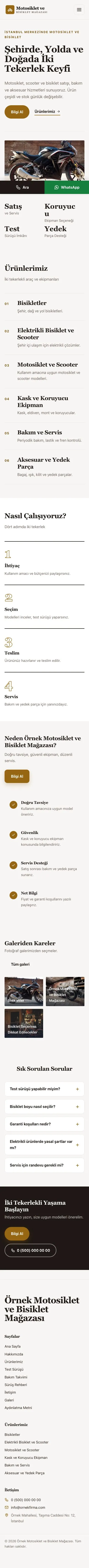 Editoryal Kahve Turuncu – Motosiklet ve Bisiklet Web Sitesi mobil görünümü