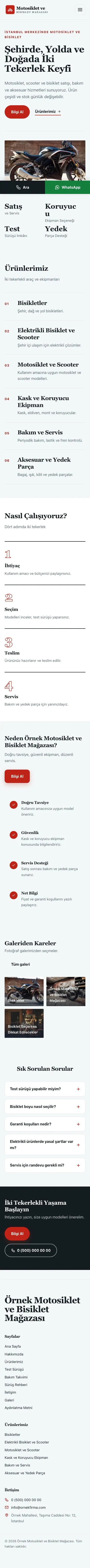 Editoryal Mavi Kırmızı – Motosiklet ve Bisiklet Web Sitesi mobil görünümü