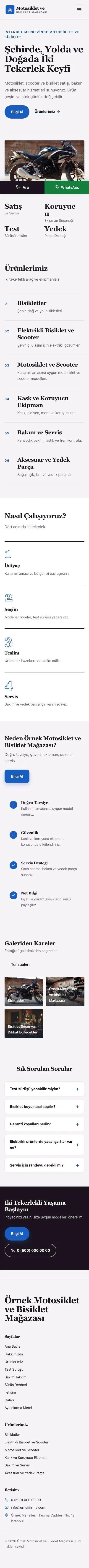 Editoryal Mor Mavi – Motosiklet ve Bisiklet Web Sitesi mobil görünümü