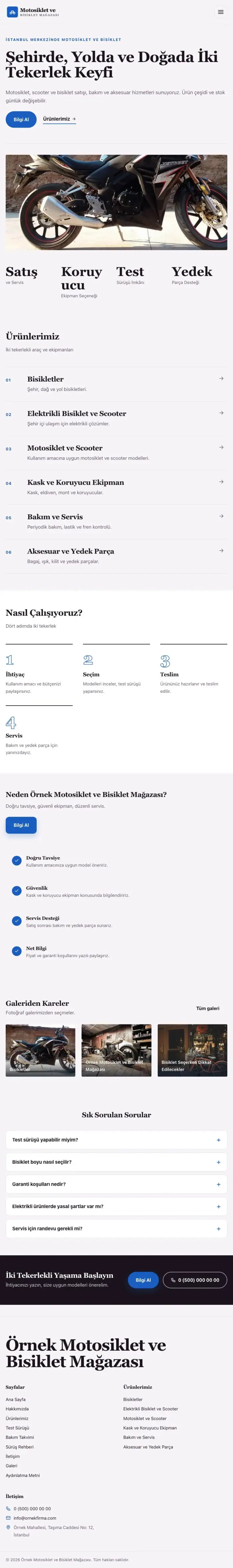 Editoryal Mor Mavi – Motosiklet ve Bisiklet Web Sitesi tablet görünümü