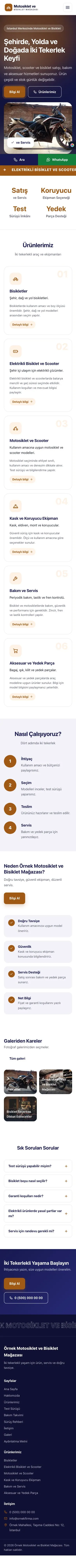 Hareketli Lacivert Turuncu – Motosiklet ve Bisiklet Web Sitesi mobil görünümü