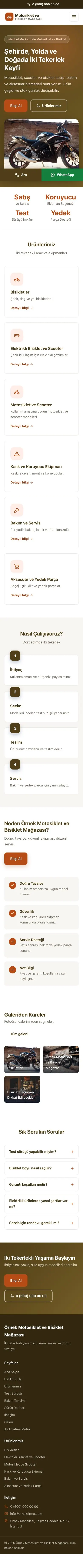 Klasik Kahve Turuncu – Motosiklet ve Bisiklet Web Sitesi mobil görünümü