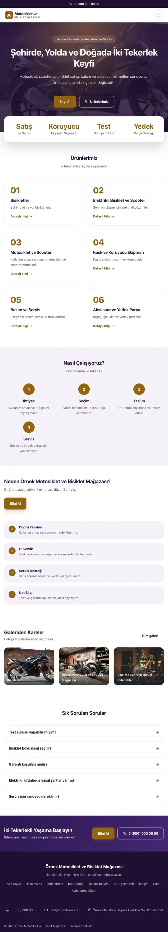 Merkez Mor Turuncu – Motosiklet ve Bisiklet Web Sitesi tablet görünümü