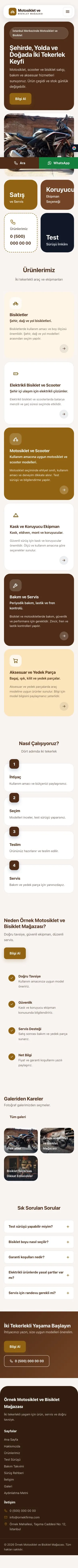 Mozaik Kahve Turuncu – Motosiklet ve Bisiklet Web Sitesi mobil görünümü