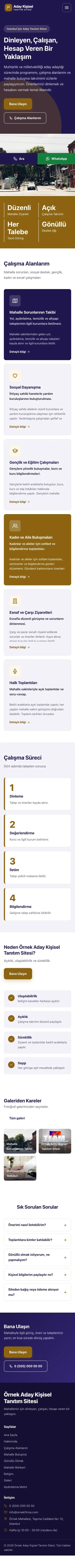 Blok Lacivert Amber – Muhtar ve Milletvekili Adayı Web Sitesi mobil görünümü