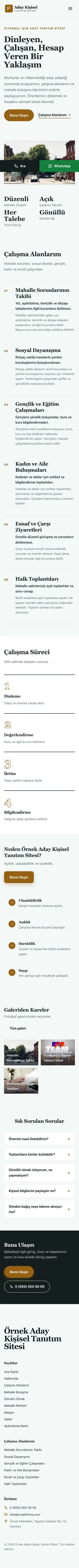 Dergi Editoryal Petrol Turuncu – Muhtar ve Milletvekili Adayı Web Sitesi mobil görünümü