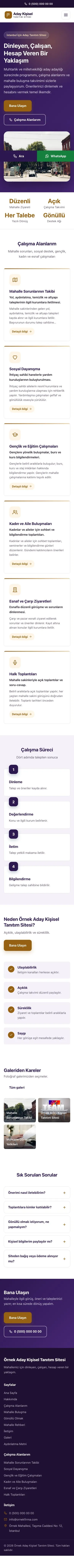 Klasik Mor Turuncu – Muhtar ve Milletvekili Adayı Web Sitesi mobil görünümü