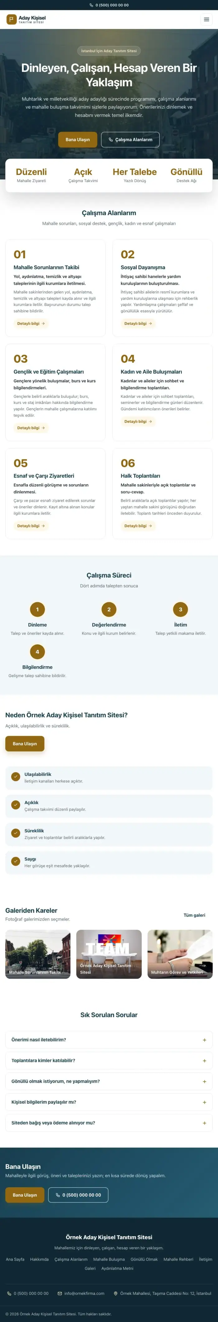 Merkez Mavi Amber – Muhtar ve Milletvekili Adayı Web Sitesi tablet görünümü