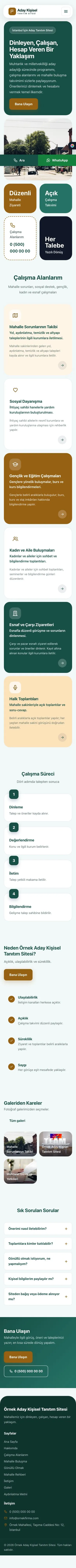 Mozaik Petrol Turuncu – Muhtar ve Milletvekili Adayı Web Sitesi mobil görünümü
