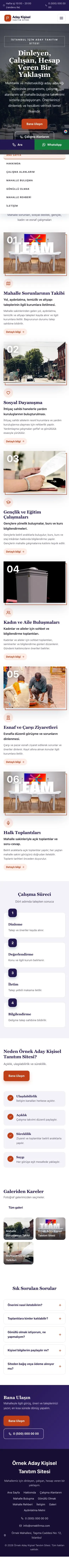 Zigzag Lacivert Turuncu – Muhtar ve Milletvekili Adayı Web Sitesi mobil görünümü