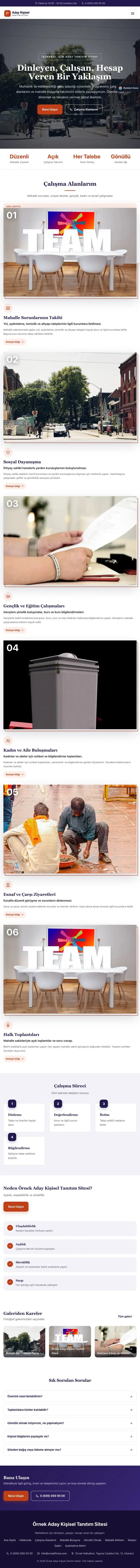 Zigzag Lacivert Turuncu – Muhtar ve Milletvekili Adayı Web Sitesi tablet görünümü