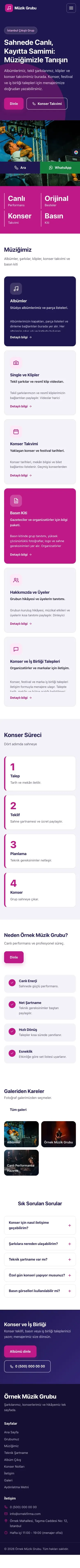 Blok Lacivert Pembe – Müzik Grubu ve Albüm Tanıtımı Web Sitesi mobil görünümü