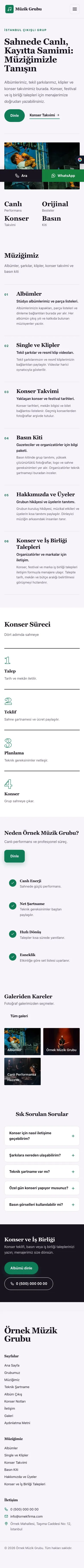 Dergi Editoryal Mor Turkuaz – Müzik Grubu ve Albüm Tanıtımı Web Sitesi mobil görünümü