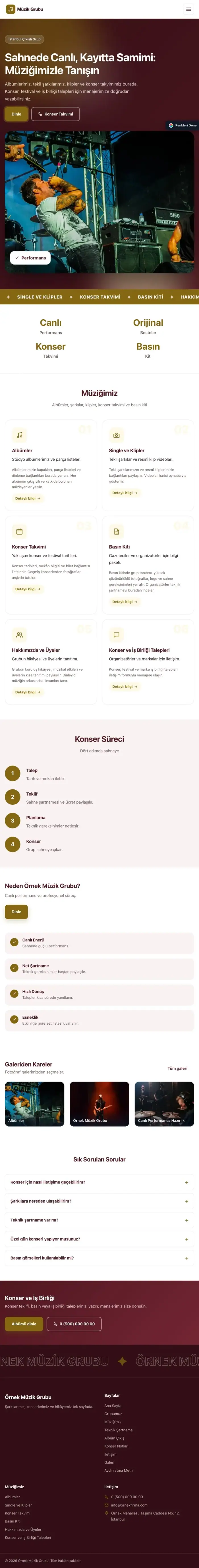 Hareketli Bordo Amber – Müzik Grubu ve Albüm Tanıtımı Web Sitesi tablet görünümü