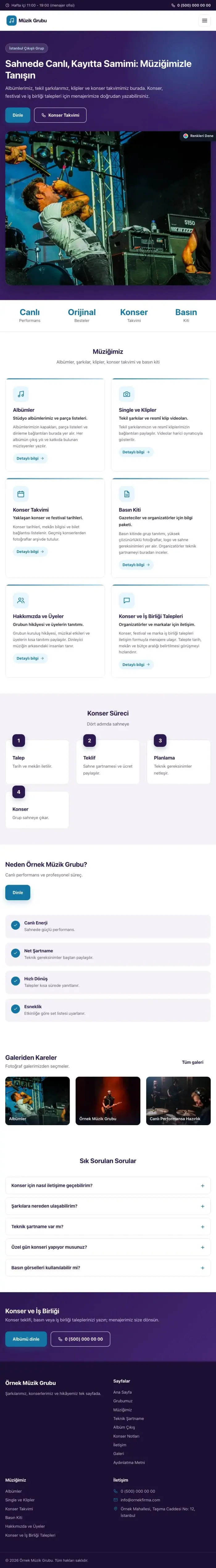 Klasik Mor Mavi – Müzik Grubu ve Albüm Tanıtımı Web Sitesi tablet görünümü
