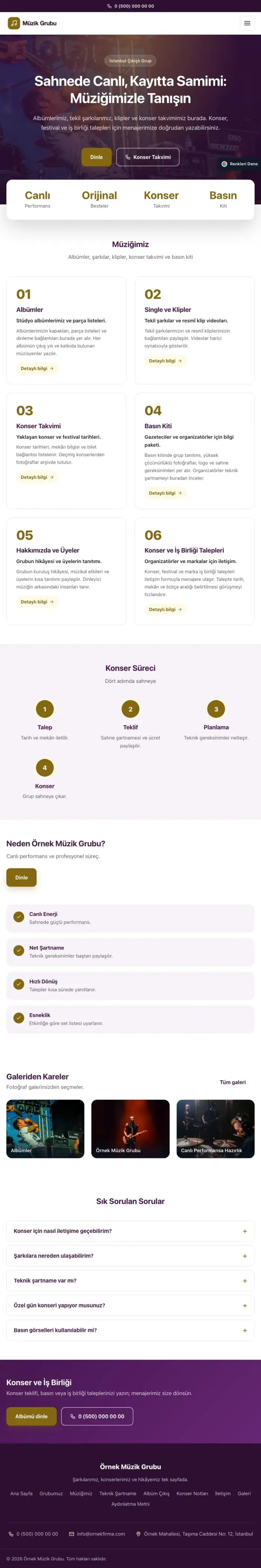 Merkez Mor Amber – Müzik Grubu ve Albüm Tanıtımı Web Sitesi tablet görünümü