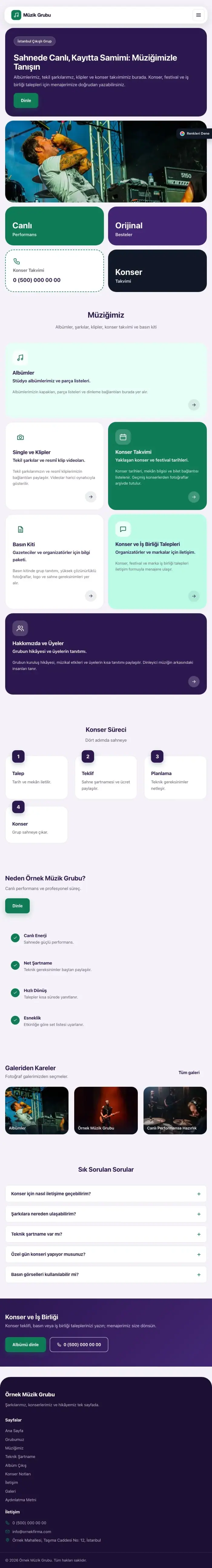 Mozaik Mor Turkuaz – Müzik Grubu ve Albüm Tanıtımı Web Sitesi tablet görünümü