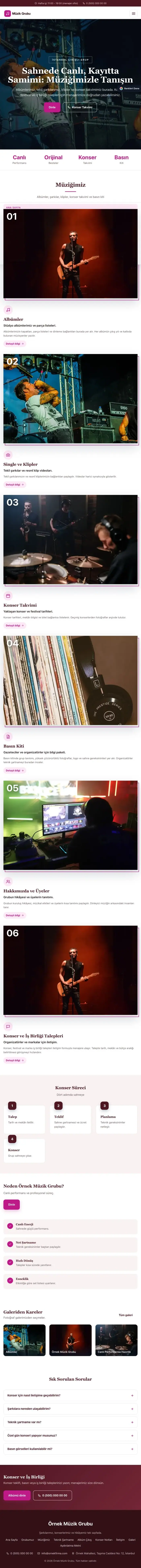 Zigzag Bordo Pembe – Müzik Grubu ve Albüm Tanıtımı Web Sitesi tablet görünümü