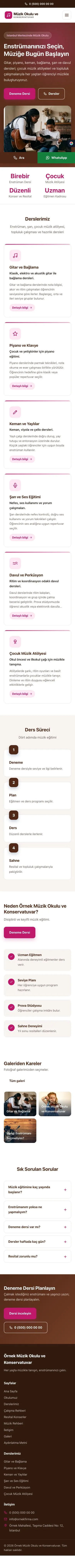 Klasik Kahve Pembe – Müzik Okulu ve Konservatuvar Web Sitesi mobil görünümü