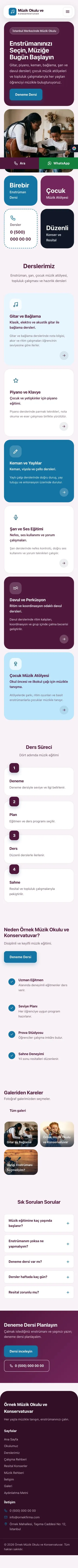 Mozaik Erik Mavi – Müzik Okulu ve Konservatuvar Web Sitesi mobil görünümü