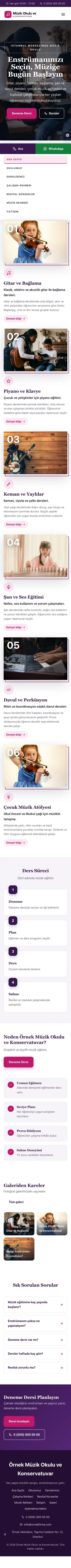 Zigzag Mor Pembe – Müzik Okulu ve Konservatuvar Web Sitesi mobil görünümü