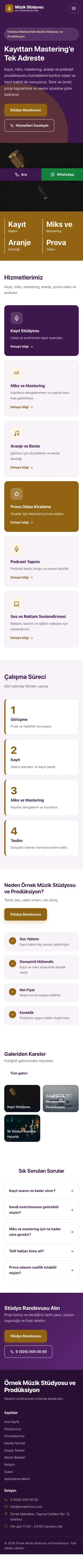 Blok Mor Turuncu – Müzik Stüdyosu ve Prodüksiyon Web Sitesi mobil görünümü