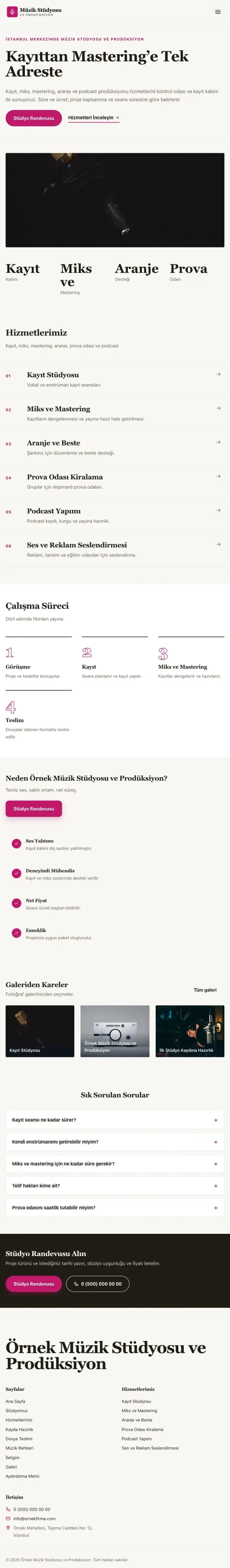 Dergi Editoryal Kahve Pembe – Müzik Stüdyosu ve Prodüksiyon Web Sitesi tablet görünümü