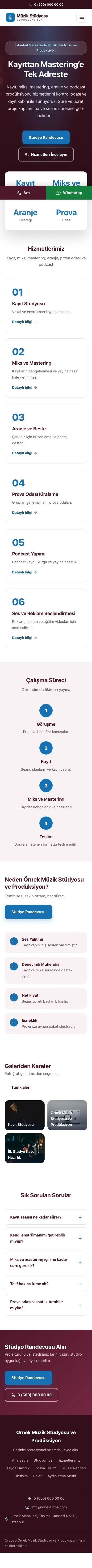 Merkez Bordo Mavi – Müzik Stüdyosu ve Prodüksiyon Web Sitesi mobil görünümü