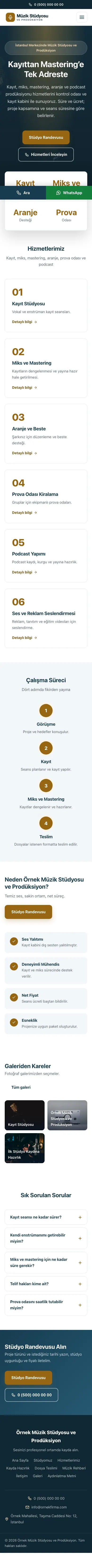 Merkez Mavi Turuncu – Müzik Stüdyosu ve Prodüksiyon Web Sitesi mobil görünümü