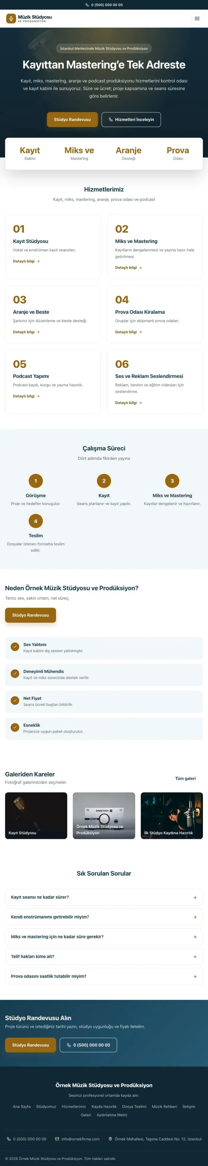 Merkez Mavi Turuncu – Müzik Stüdyosu ve Prodüksiyon Web Sitesi tablet görünümü