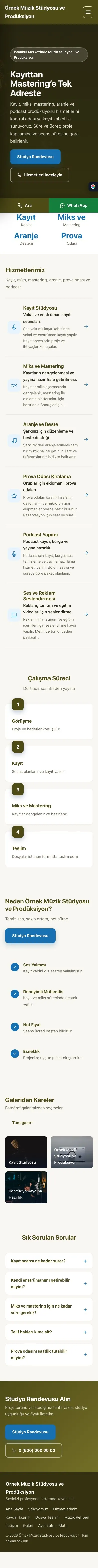 Sol Menü Zeytin Mavi – Müzik Stüdyosu ve Prodüksiyon Web Sitesi mobil görünümü