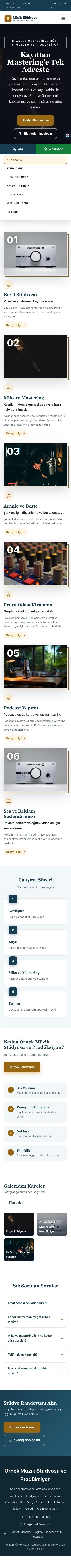 Zigzag Mavi Turuncu – Müzik Stüdyosu ve Prodüksiyon Web Sitesi mobil görünümü