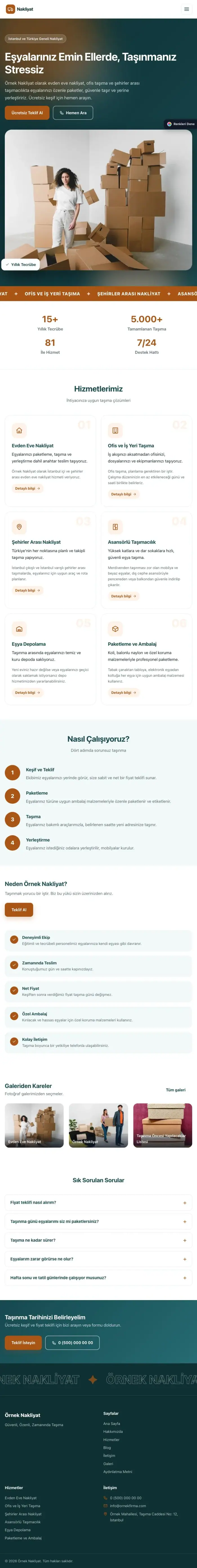 Hareketli Petrol Turuncu – Nakliyat Web Sitesi tablet görünümü