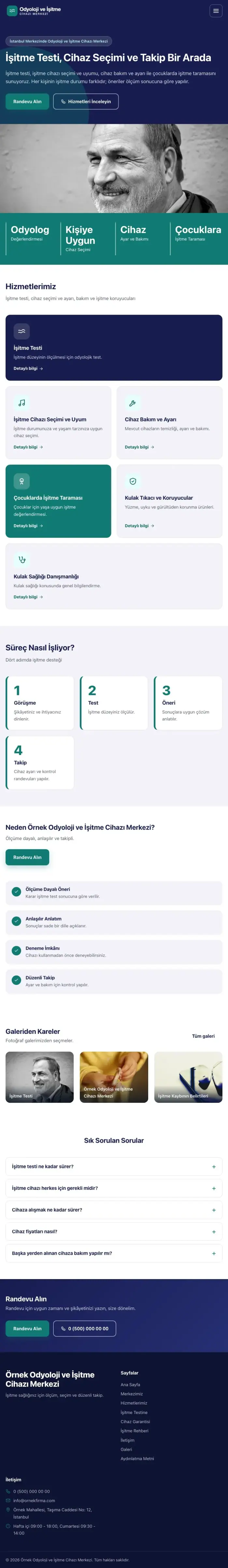 Blok Lacivert Turkuaz – Odyoloji ve İşitme Cihazı Merkezi Web Sitesi tablet görünümü