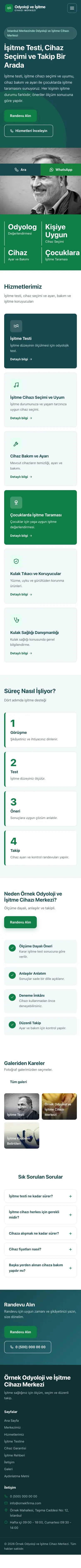 Blok Petrol Yeşil – Odyoloji ve İşitme Cihazı Merkezi Web Sitesi mobil görünümü