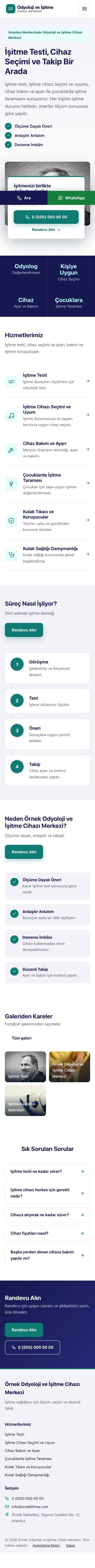 Bölünmüş Lacivert Turkuaz – Odyoloji ve İşitme Cihazı Merkezi Web Sitesi mobil görünümü