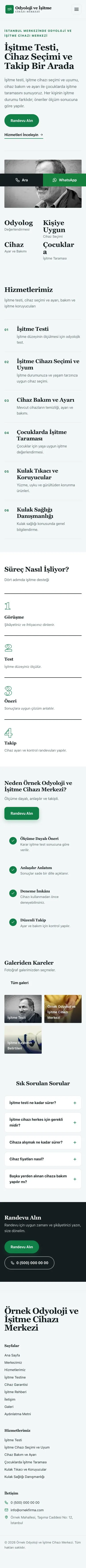 Dergi Editoryal Petrol Yeşil – Odyoloji ve İşitme Cihazı Merkezi Web Sitesi mobil görünümü