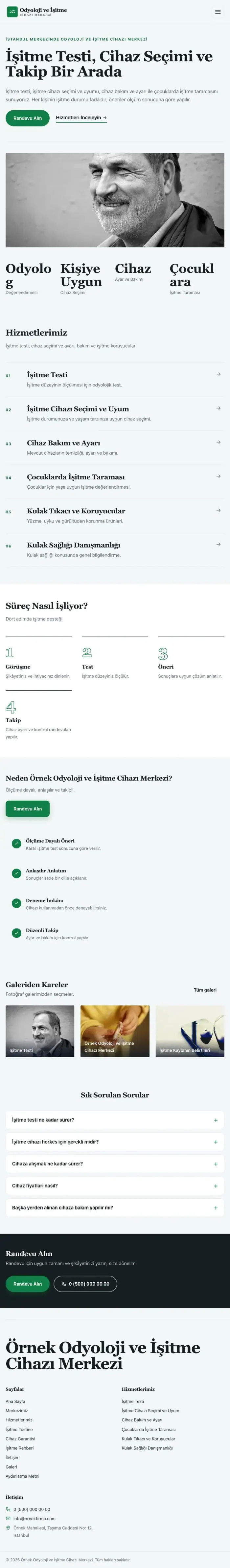 Dergi Editoryal Petrol Yeşil – Odyoloji ve İşitme Cihazı Merkezi Web Sitesi tablet görünümü