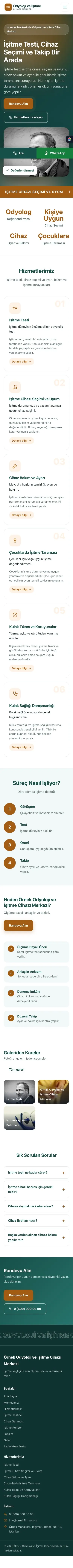 Hareketli Petrol Turuncu – Odyoloji ve İşitme Cihazı Merkezi Web Sitesi mobil görünümü