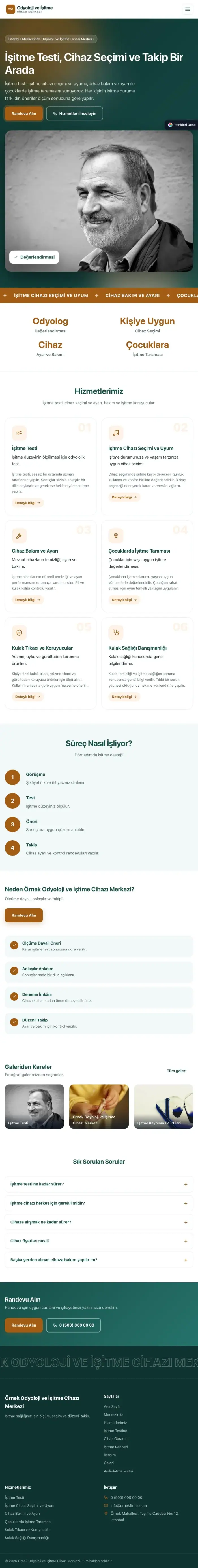 Hareketli Petrol Turuncu – Odyoloji ve İşitme Cihazı Merkezi Web Sitesi tablet görünümü