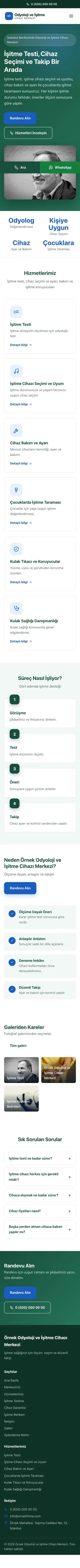 Klasik Petrol Mavi – Odyoloji ve İşitme Cihazı Merkezi Web Sitesi mobil görünümü