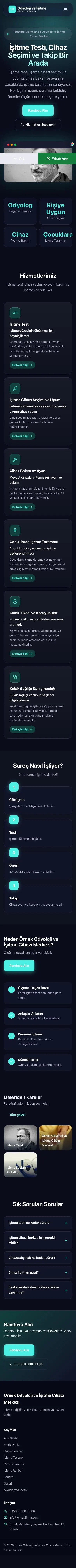 Koyu Modern Lacivert Turkuaz – Odyoloji ve İşitme Cihazı Merkezi Web Sitesi mobil görünümü