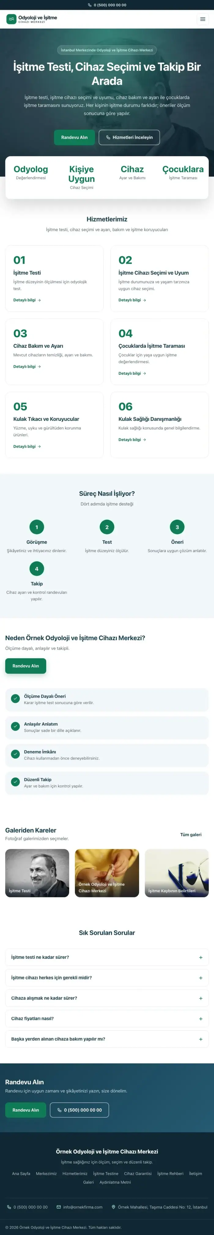 Merkez Mavi Turkuaz – Odyoloji ve İşitme Cihazı Merkezi Web Sitesi tablet görünümü