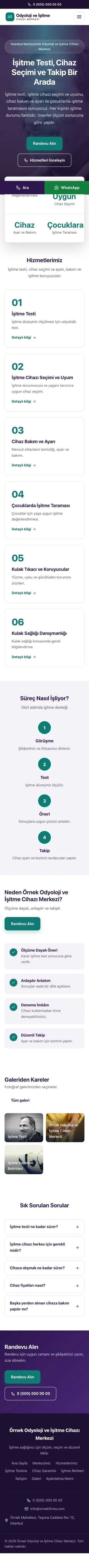 Merkez Mor Turkuaz – Odyoloji ve İşitme Cihazı Merkezi Web Sitesi mobil görünümü